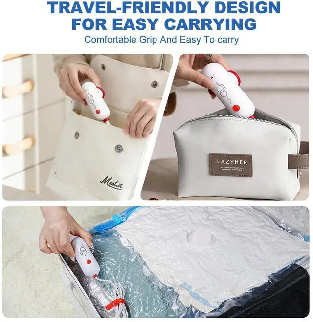 Alt view image 6 of 7 - Vacuum Seal Bags for Clothing Travel, Vacuum Storage Bags with USB Electric Pump, Compression Space Saver for Luggage Suitcase 18 Combo Bags + USB Pump