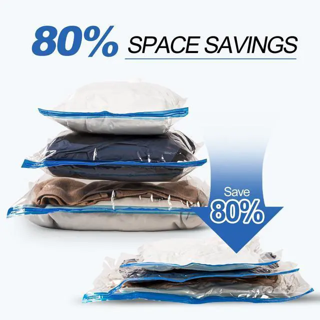 Alt view image 4 of 7 - Vacuum Seal Bags for Clothing Travel, Vacuum Storage Bags with USB Electric Pump, Compression Space Saver for Luggage Suitcase 18 Combo Bags + USB Pump