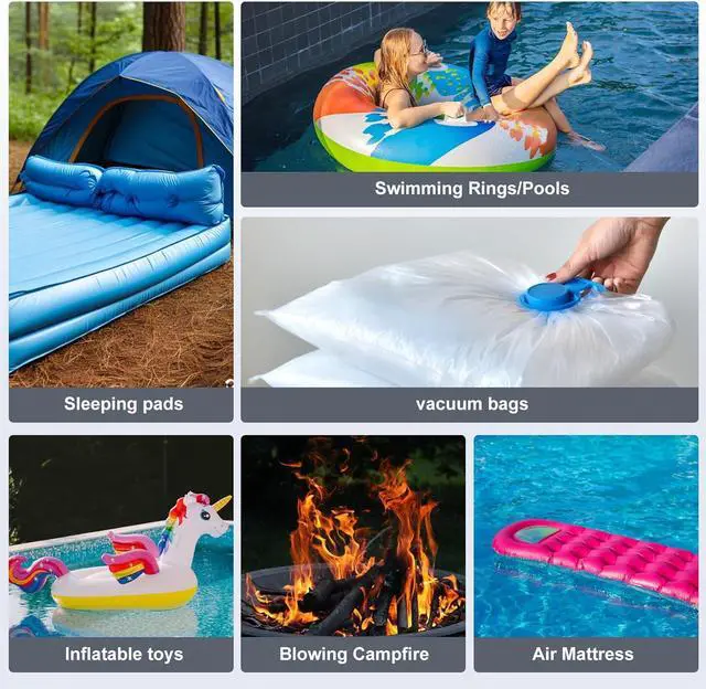 Alt view image 7 of 7 - Portable Air Pump for Inflatables with 2600 mAh Battery, Ultra-Fast and Mini Electric Air Pump,Inflate Deflate for Camping, Pool Floats, Air Mattress, Swimming Ring, Vacuum Storage Bags