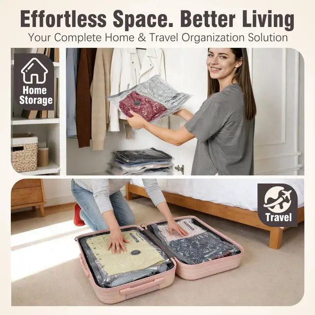 Alt view image 5 of 7 - Seal Bags for Clothing Travel -15 Pack Vacuum Storage Bags With Wireless Electric Pump, Space Saver Bags Set for Luggage, Clothes, Seasonal Storage- Vacuum Compression Bags Travel Essentials
