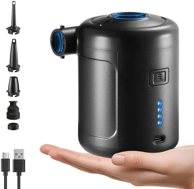 Main image of Portable Air Pump for Inflatables, Rechargeable Air Mattress Pump, 400L/min Quick-Fill Inflate & Deflate, 6000mAh Battery Powered Pump for Air Beds, Pool Floats, Vacuum Storage Bags