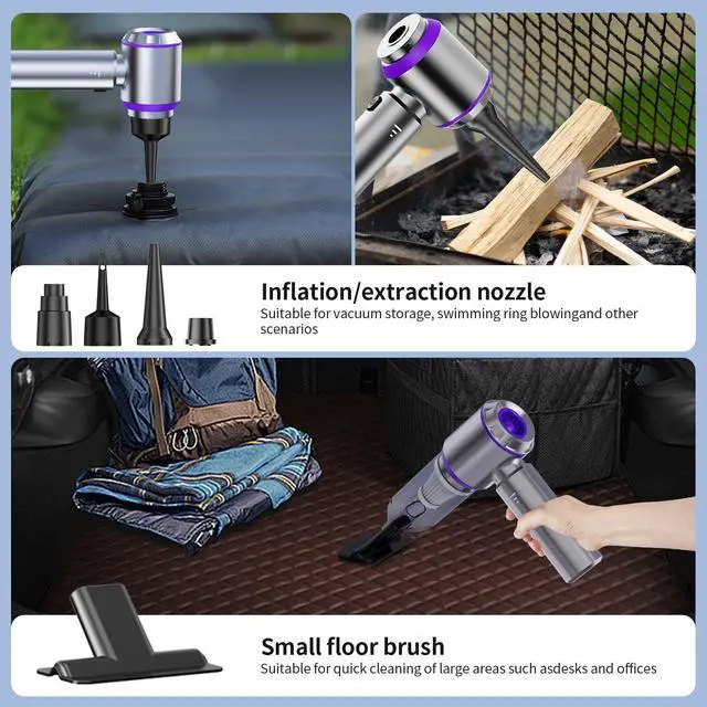 Alt view image 3 of 5 - Car Vacuum Cleaner High Power 20000Pa Cordless Handheld Mini Vacuum & Air Duster for Car & Desk, Home, Office & Camping, Ideal Gift for Men & Women, 6000mAh Battery