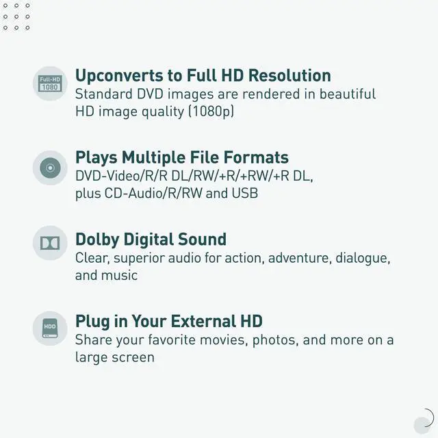 Alt view image 2 of 7 - DVD Player with Dolby Digital Sound, 1080p HD Upscaling for DVDs, HDMI and USB Connections - DVD-S700 (Black) | HDMI and USB connections, dolby digital sound, 1080p HD upscaling for DVDs