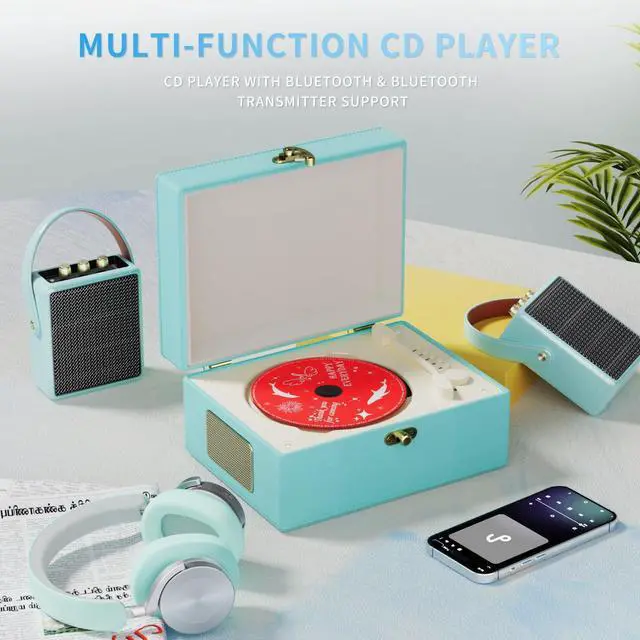 Alt view image 3 of 7 - Blue Time Music Box CD Player with Speaker for Home Decoration