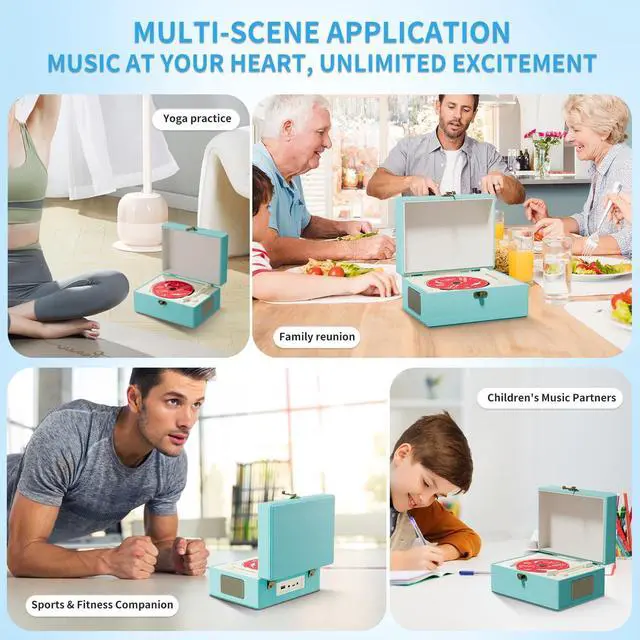 Alt view image 5 of 7 - Blue Time Music Box CD Player with Speaker for Home Decoration