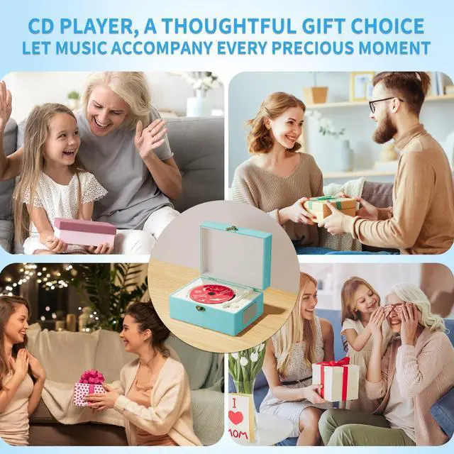 Alt view image 6 of 7 - Blue Time Music Box CD Player with Speaker for Home Decoration
