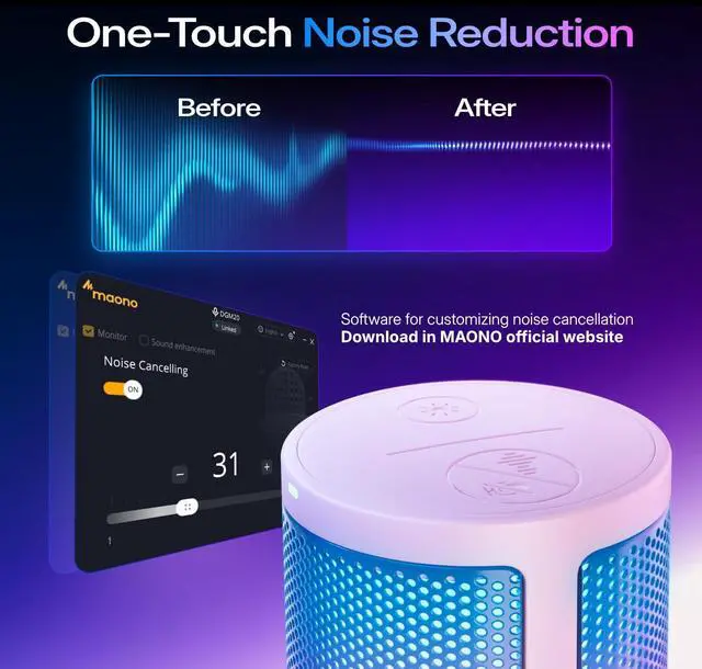 Alt view image 2 of 7 - Gaming USB Microphone with Noise Cancellation, Streaming mic for PC Computer MAC PS4 PS5, All-in-One Kit with Mute, Monitor for Recording, Podcast, Twitch, YouTube, Discord, DGM20S Pink