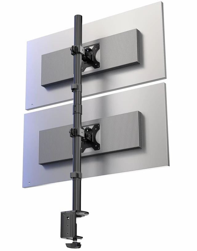 Main image of Dual Vertically Stacked Monitor Desk Mount, Extra Tall Adjustable Stand for 2 Ultrawides up to 34 inches, 22 lbs Capacity, Black, STAND-V002T