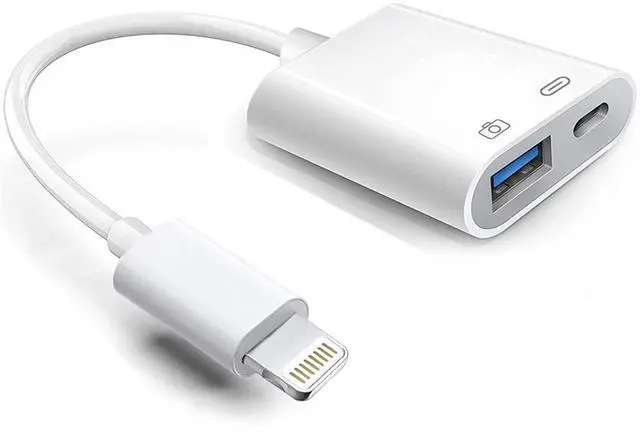 Main image of Lightning to USB Camera Adapter with Charging Port, Apple MFi Certified OTG Dongle for iPhone 14 13 12 11 X XS XR 8, iPad to USB Flash Drive, Card Reader, Keyboard, Mouse, Piano
