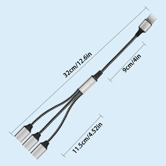 Alt view image 7 of 7 - USB Splitter Y Cable, USB A Male to 3 Female Extension Cord,USB Splitter 3 Port for Printer/USB Keyboard/Flash Drive/Laptop/LED(USB 1 to 3)