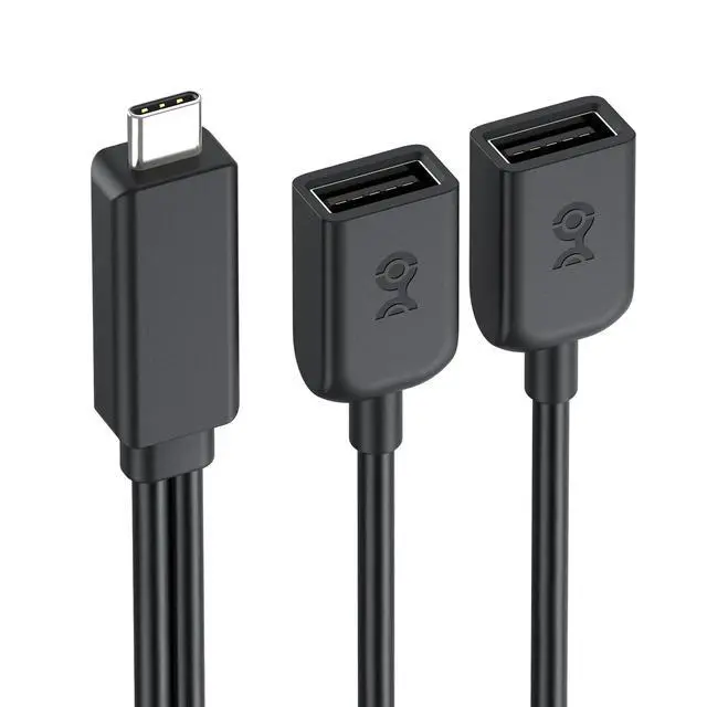 Main image of Cable Matters USB-C Male to Dual USBA Female Splitter 1 in 2 Out, 1ft