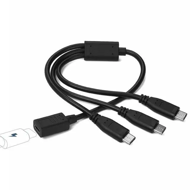 Main image of USB C Splitter,USB C Female to 3 Male Portable Y Splitter Cable | Supports charging and data transmission ,Compatible with Laptop Mac Car Flash Drive Keyboard Mouse (1Ft)