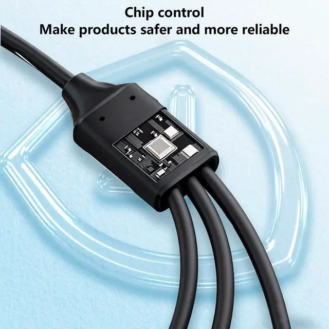 Alt view image 4 of 7 - USB Splitter 1 in 3 Out, USB 2.0 Y Splitter Cable, Male to 3 Female, Portable USB Hub for Laptop, PC, Car, PS5, Xbox - Data Transfer & Shared Charging