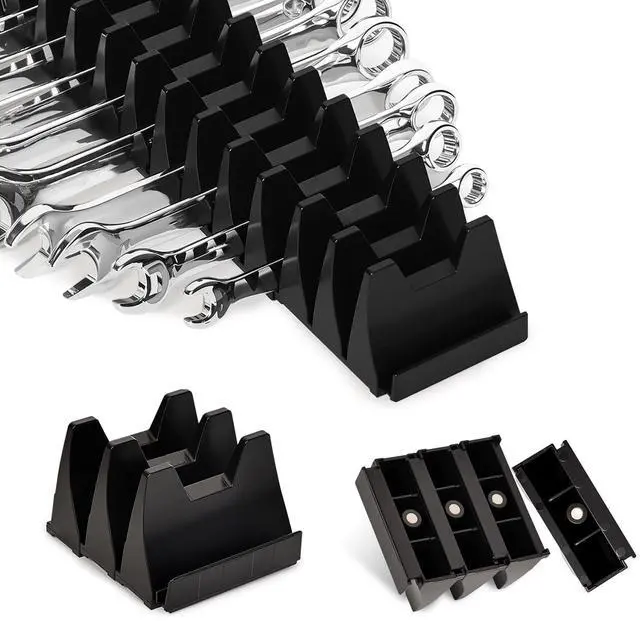 Main image of 60 pcs Magnetic Modular Wrench Organizer Wrench Holder - Wrenchs Tool Organizers for Tool Drawer Storage, Wrenchs Rack with Metric SAE Labels, Tool Storage Set Holder Festival for Mechanics