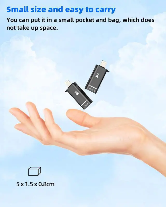 Alt view image 5 of 7 - Lightning to USB Adapter OTG Micro SD Cable(2in1)for IPhone 14 13 Pro Max for Apple for IPad Card Reader Digital Camera Flash Drive Female Lighting Male Transfer Phone Adaptador Cord MFI Connection TF