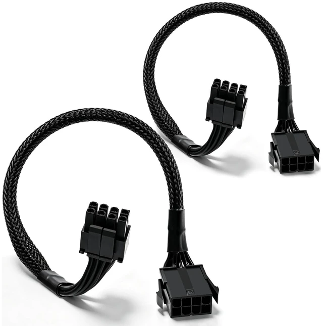 Main image of (2-Pack) CPU 8 Pin Extension Cable, ATX CPU 8 Pin (4+4) Male to Female for Power Supply PSUs 9.5-inch (24cm)
