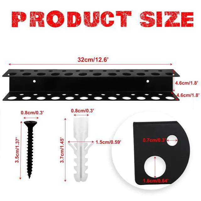 Alt view image 2 of 7 - Screwdriver Holder Wall Mount with 23 Holes, 12.6" Long, Heavy Duty Hand Tool Box Organizer Holders Rack Storage Peg Board for Screw Driver Pliers for Garage Workshop Shed (No Screwdriver Included)