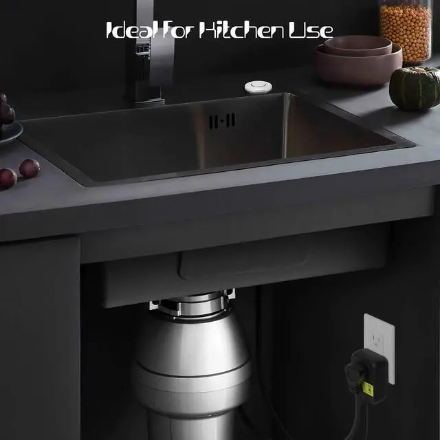 Alt view image 7 of 7 - Garbage Disposal Air Switch Kit Sink Top Waste Disposal Stainless Steel Polished On/Off Air Button Food and Waste Disposals Part by , UL Listed