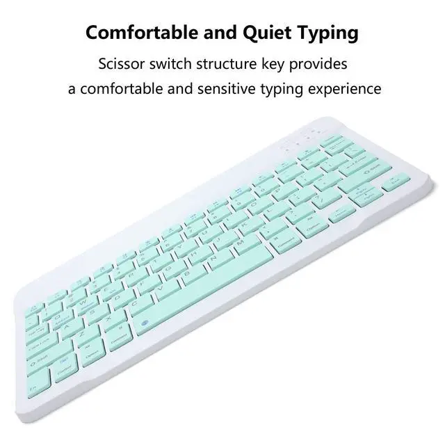 Alt view image 5 of 7 - Rechargeable Bluetooth Keyboard and Mouse Combo for iPad, Ultra-Slim Portable Wireless Mouse Keyboard for iPad Pro Air Mini iPhone Samsung Tablet Cell Phone Android, iPadOS/iOS 13 and Above (Green)