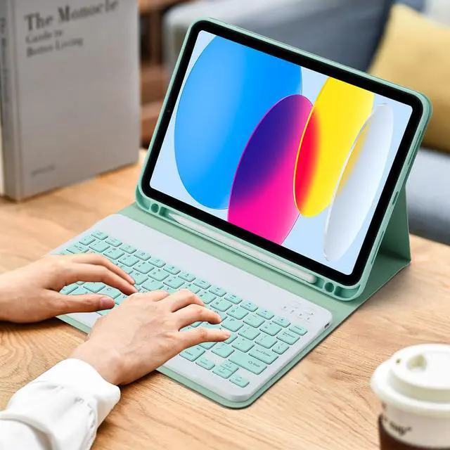 Alt view image 7 of 7 - Rechargeable Bluetooth Keyboard and Mouse Combo for iPad, Ultra-Slim Portable Wireless Mouse Keyboard for iPad Pro Air Mini iPhone Samsung Tablet Cell Phone Android, iPadOS/iOS 13 and Above (Green)