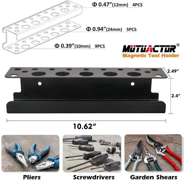 Alt view image 5 of 6 - Screwdriver Organizer Rack Heavy Duty,Magnetic Mount Screwdriver Holder Plier Organizer,Magnetic Tool Holder Storage Holder for Various Screwdrivers Pliers Shears Tool Chest Cart Workbench