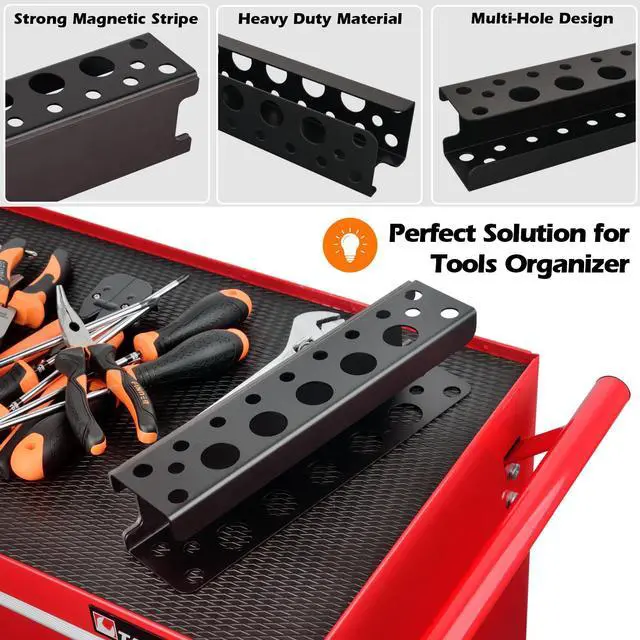 Alt view image 3 of 6 - Screwdriver Organizer Rack Heavy Duty,Magnetic Mount Screwdriver Holder Plier Organizer,Magnetic Tool Holder Storage Holder for Various Screwdrivers Pliers Shears Tool Chest Cart Workbench