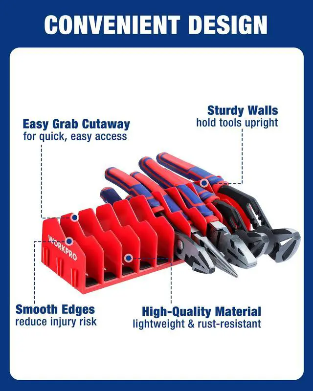Alt view image 5 of 7 - 2-Pack Plier Organizer Rack, Pliers Holder and Cutter Organizers with Non-Slip Rubber Base, 20-Slot Tool Box Organizer, Tool Drawer Organizer, Tool Storage, Plier Rack (Pliers Not Included)