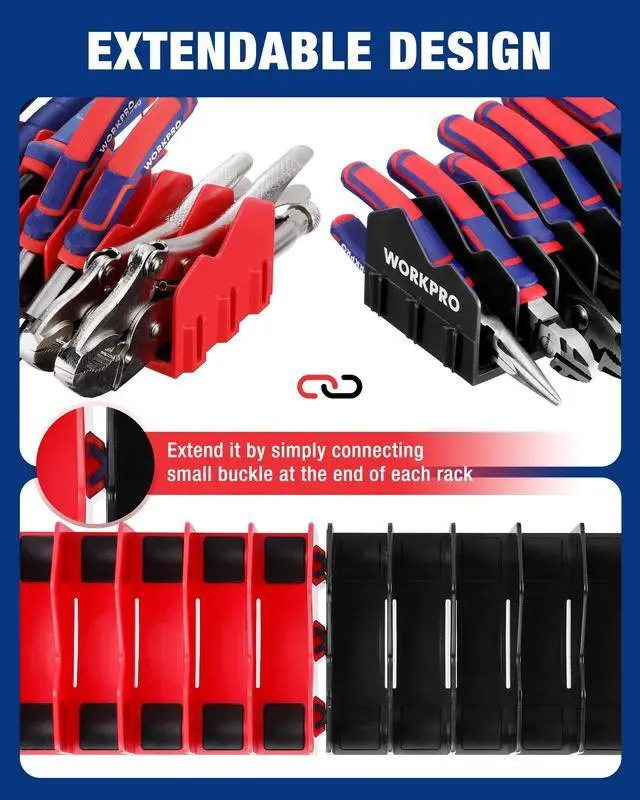 Alt view image 6 of 7 - 2-Pack Plier Organizer Rack, Pliers Holder and Cutter Organizers with Non-Slip Rubber Base, 20-Slot Tool Box Organizer, Tool Drawer Organizer, Tool Storage, Plier Rack (Pliers Not Included)