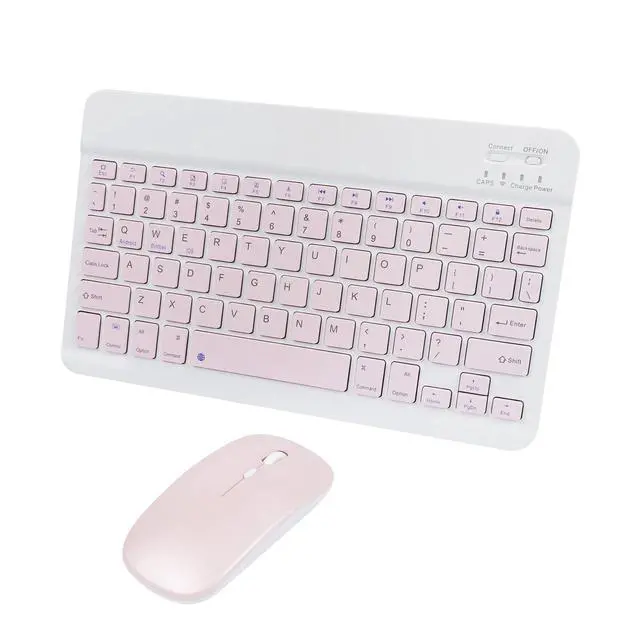 Main image of Bluetooth Wireless Keyboard and Mouse Combo,Ultra-Slim Ergonomic Small Rechargeable Bluetooth Keyboard Mouse Set for Apple iPad iPhone Samsung Tablet Phone Android PC Computer Mac Smartphone(Pink)