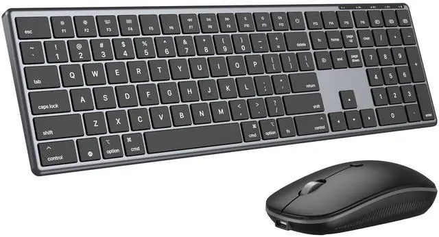 Main image of Bluetooth Keyboard and Mouse Combo for Mac, Rechargeable Wireless Keyboard Mouse, Multi-Device Connection, Quiet Keys, Metal Frame, for Travel & Desk, Compatible with MacBook Pro/Air, iPad, iPhone