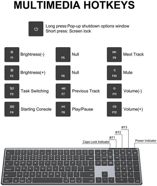 Alt view image 5 of 7 - Bluetooth Keyboard and Mouse Combo for Mac, Rechargeable Wireless Keyboard Mouse, Multi-Device Connection, Quiet Keys, Metal Frame, for Travel & Desk, Compatible with MacBook Pro/Air, iPad, iPhone