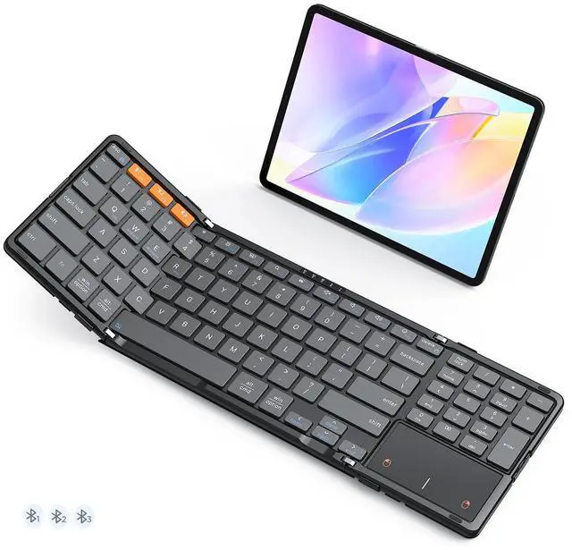 Main image of Foldable Keyboard with Touchpad, Bluetooth Keyboard, Numeric Keypad