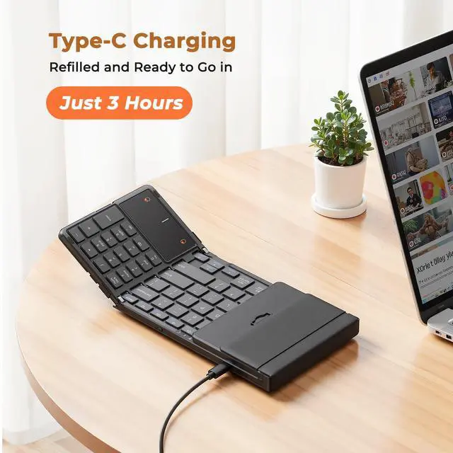 Alt view image 5 of 7 - Foldable Keyboard with Touchpad, Bluetooth Keyboard, Numeric Keypad