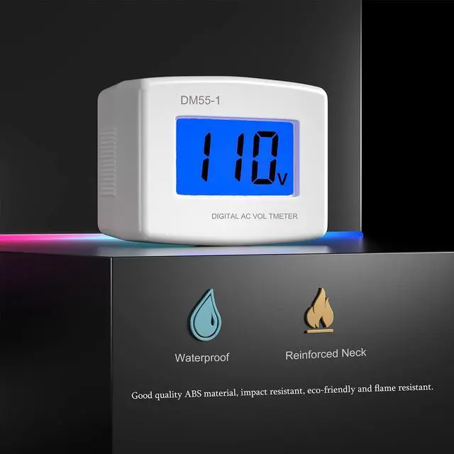 Alt view image 4 of 7 - Flat US Plug AC 80-300V LCD Digital Voltmeter Voltage Measuring Monitor, AC 110V 220V Voltage Panel Power Line Volt Test Monitor Gauge Meter for Household Plug into Outlet to Measure Voltage