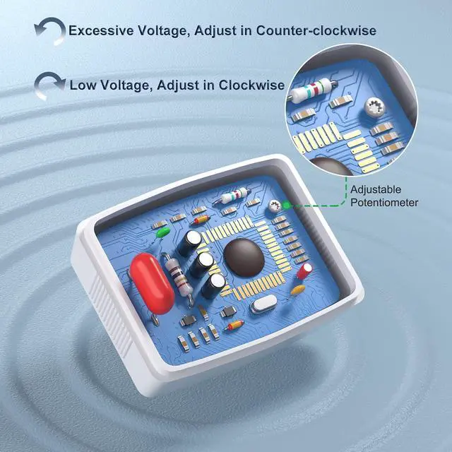 Alt view image 7 of 7 - Flat US Plug AC 80-300V LCD Digital Voltmeter Voltage Measuring Monitor, AC 110V 220V Voltage Panel Power Line Volt Test Monitor Gauge Meter for Household Plug into Outlet to Measure Voltage