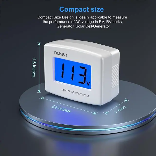 Alt view image 3 of 7 - Flat US Plug AC 80-300V LCD Digital Voltmeter Voltage Measuring Monitor, AC 110V 220V Voltage Panel Power Line Volt Test Monitor Gauge Meter for Household Plug into Outlet to Measure Voltage