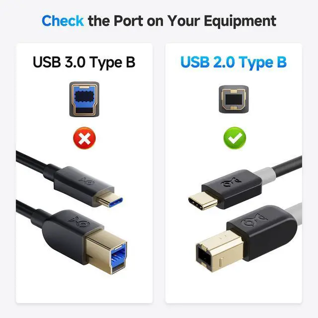 Alt view image 3 of 7 - USB B to USB C Cable - 3.3ft, USBC to USBB Cable, MIDI to USBC Cord, Compatible with Printer, Scanner, MIDI Controller/Keyboard/DAC/Yamaha Casio Digital Piano for iPad, Black