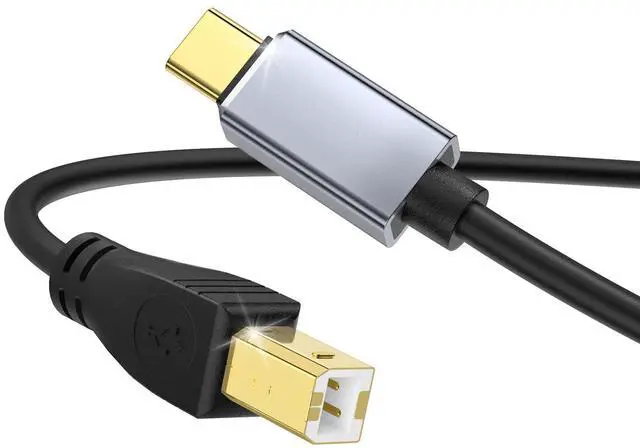 Main image of USB C MIDI Cable, Type C to USB 2.0 MIDI Interface Cable for Midi Controller, Keyboard, Audio Interface for ipad, Samsung, Laptop, MacBook, 5FT USB B to USB C Printer Cable Black