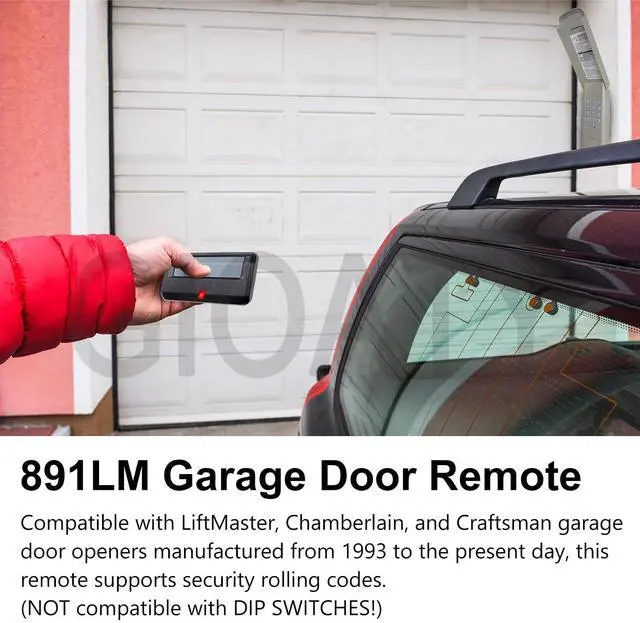 Alt view image 4 of 7 - 2 for Chamberlain Craftsman LiftMaster Garage Door Opener Remote Replacement, Replaces 891LM 893LM 893MAX 370LM 371LM 373LM 971LM 973LM, no Wait Wireless Remote Keyless Entry, Safe Security