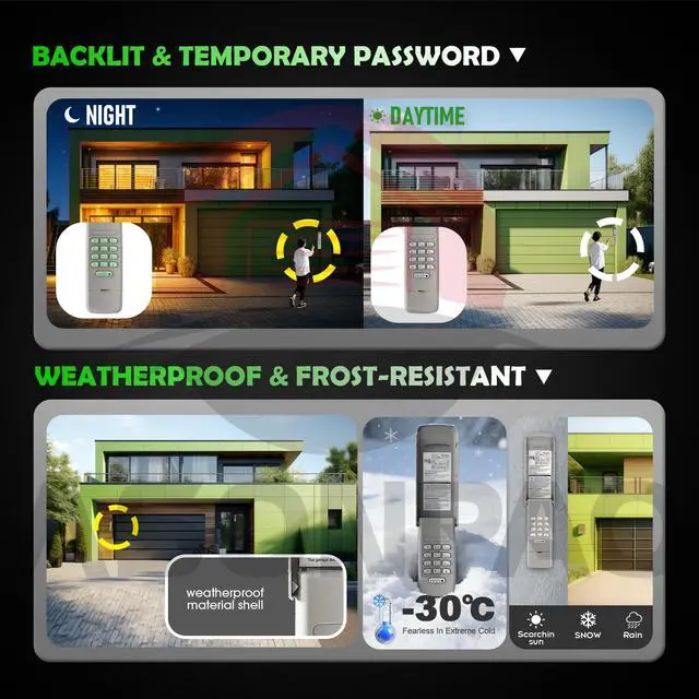 Alt view image 6 of 7 - for Sears Craftsman Wireless Universal Garage Door Opener Keypad CMXZDCG440