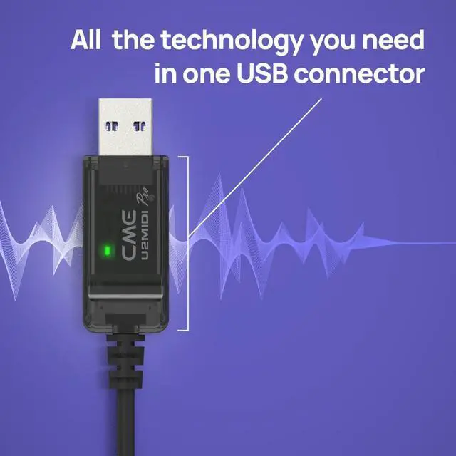 Alt view image 2 of 6 - U2MIDI Pro - High-Speed USB MIDI Cable with Filter and Mapper - Plug & Play USB-to-MIDI Interface for Computer/Laptop/PC to MIDI Instrument/Device - 6.5ft