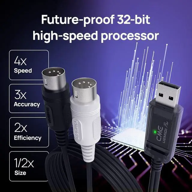 Alt view image 6 of 6 - U2MIDI Pro - High-Speed USB MIDI Cable with Filter and Mapper - Plug & Play USB-to-MIDI Interface for Computer/Laptop/PC to MIDI Instrument/Device - 6.5ft