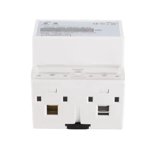 Alt view image 7 of 7 - Kilowatt Usage Meter, 220V/230V 50/60Hz Single Phase KWh Meter, 4P DIN Rail Electric Energy Meter with Double Color LED, 10-40A Electricity Power Consumption Wattmeter