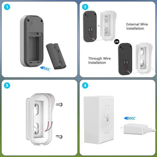 Alt view image 3 of 7 - 20FT/6M Power Adapter Kit for myQ Smart Garage Video Keypad,Weatherproof Charging Cable and Adjustable Swivel Mount,Continuous Charging Your myQ Video Keypad