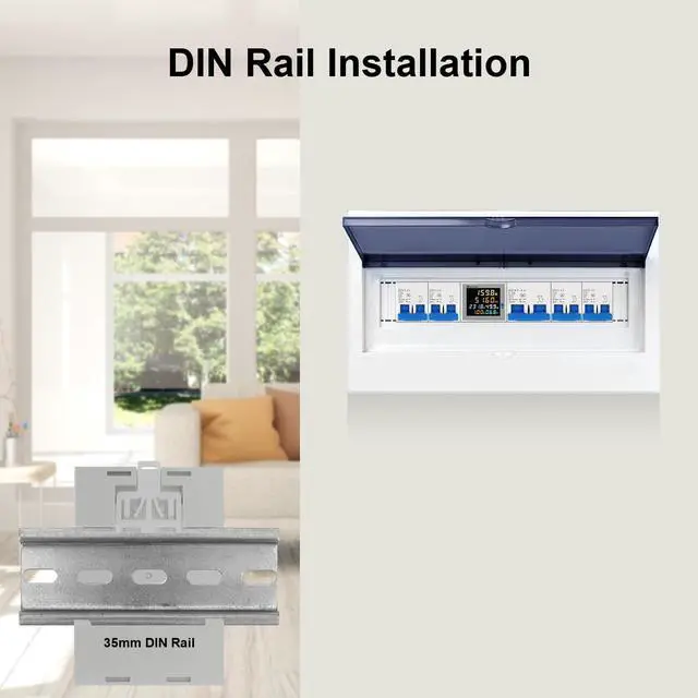 Alt view image 5 of 7 - Single Phase Energy Meter Din Rail Electricity Usage Monitor AC 40-300V 100A Voltmeter Ammeter Watt Kwh Frequency Power Meter Built-in CT 110V
