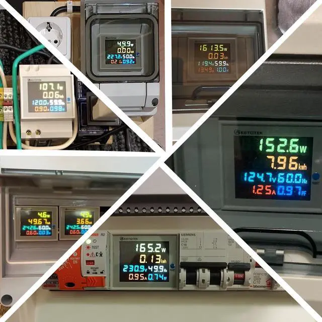 Alt view image 7 of 7 - Single Phase Energy Meter Din Rail Electricity Usage Monitor AC 40-300V 100A Voltmeter Ammeter Watt Kwh Frequency Power Meter Built-in CT 110V