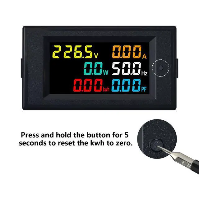 Alt view image 4 of 7 - Digital Ammeter Voltage Meter AC 40-300V 100A Power Energy Panel Meter LCD Display Voltmeter Multimeter Volt Amp Watt Monitor with Current Transformer CT