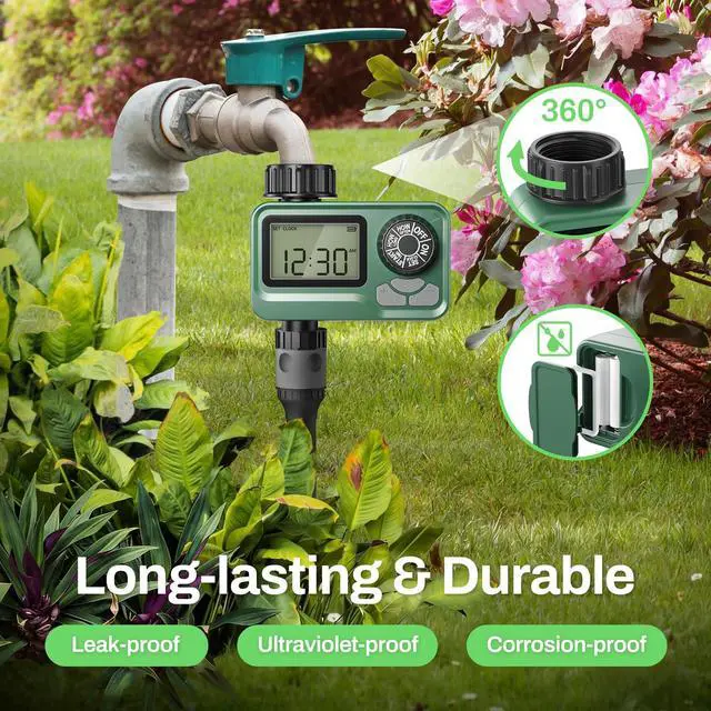 Alt view image 5 of 7 - Programmable Sprinkler Timer with Rain Delay Waterproof Digital Water Timer for Garden Hoses, Manual & Auto Modes Ideal for Lawn, Yard, Drip Irrigation System, 1 Outlet