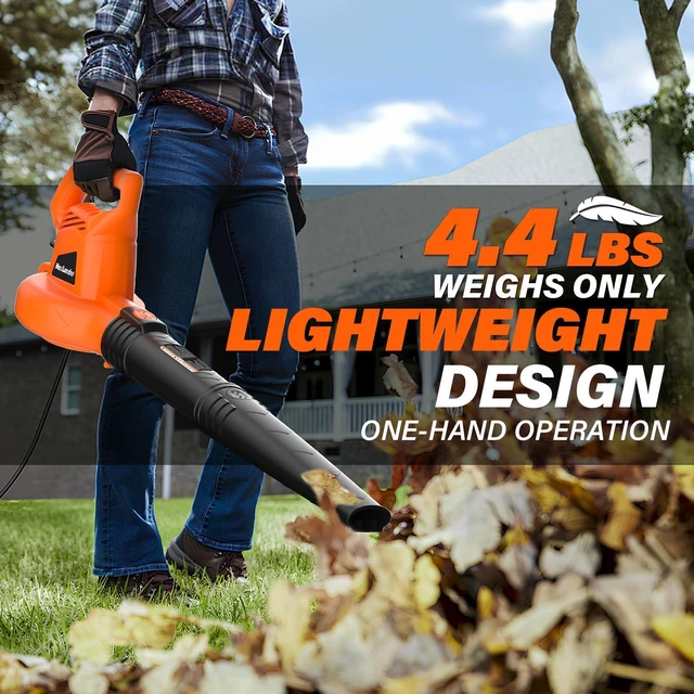 Alt view image 4 of 7 - MAXLANDER 7-Amp Electric Leaf Blower, Handheld Blowers for Lawn Care | 350CFM 155MPH, Lightweight & Powerful, Corded
