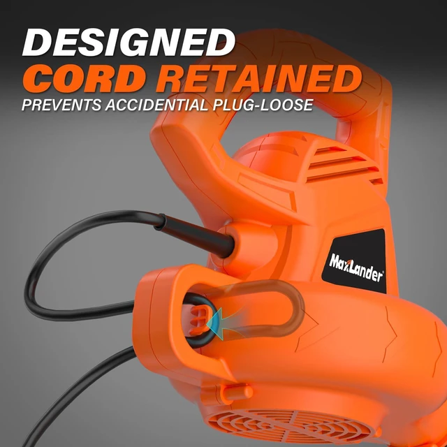Alt view image 6 of 7 - MAXLANDER 7-Amp Electric Leaf Blower, Handheld Blowers for Lawn Care | 350CFM 155MPH, Lightweight & Powerful, Corded